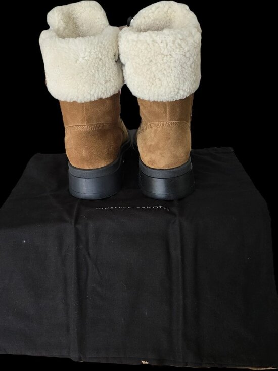 $1450 - New Authentic Giuseppe Zanotti Jaure Shearling Men\'s Lace-Up Boots- RARE